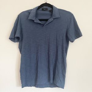 Theory Men’s 100% Cotton Blue Short Sleeve Polo Short XS